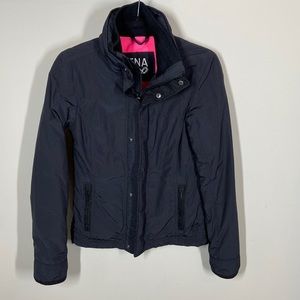 TNA Blue Jacket with Pink Soft Lining - sz XS